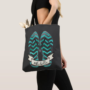 Summer Getaway Beach Flip Flops Personalised Tote Bag