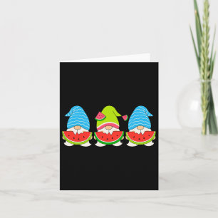 Summer Gnome Eating A Watermelon Gnomes Christmas  Card