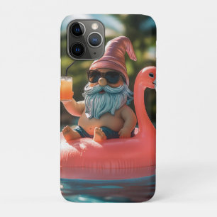 Summer Gnome in Sunglasses on Flamingo Float Case-Mate iPhone Case