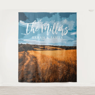 Summer Golden Field Rustic Sunlit Country Nature Tapestry