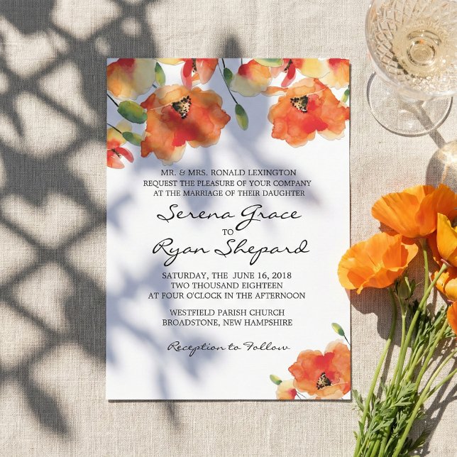 Summer Golden Poppy Wedding Invitation (Creator Uploaded)