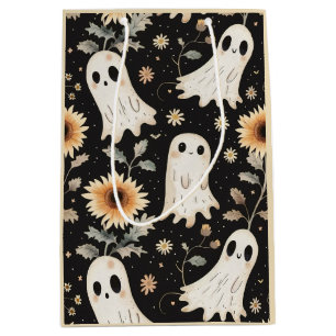 Summer Goth Ghosts and Sunflowers Spooky Medium Gift Bag