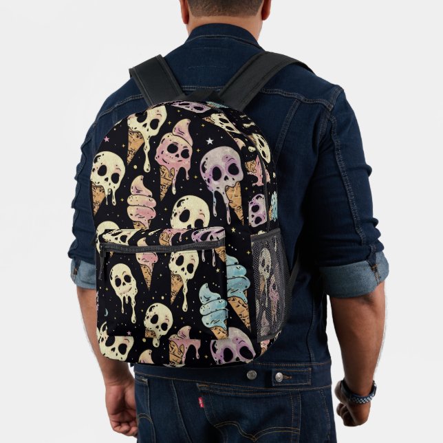 Summer Goth Skulls Ice Cream Spooky Printed Backpack (Insitu (Model))