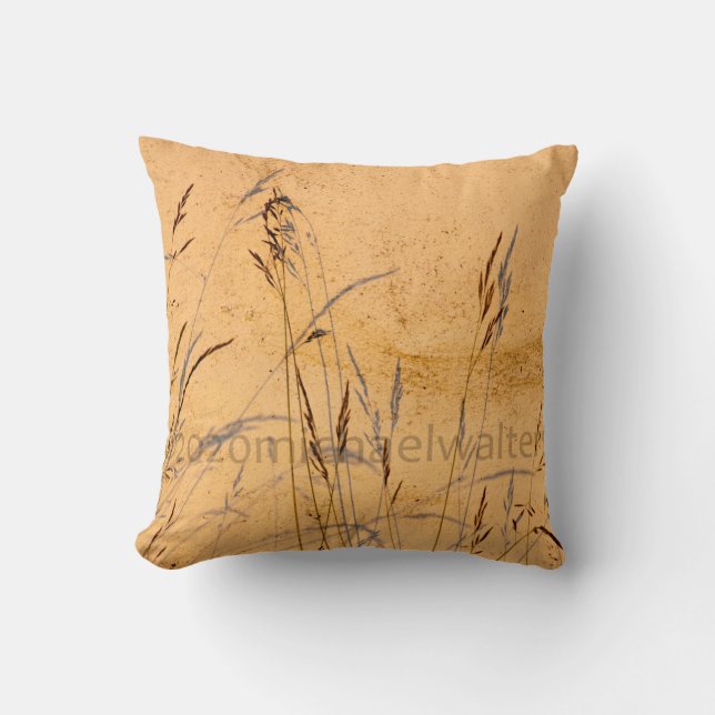 Summer Grasses And Shadows Postcard Poster Acrylic Cushion (Front)