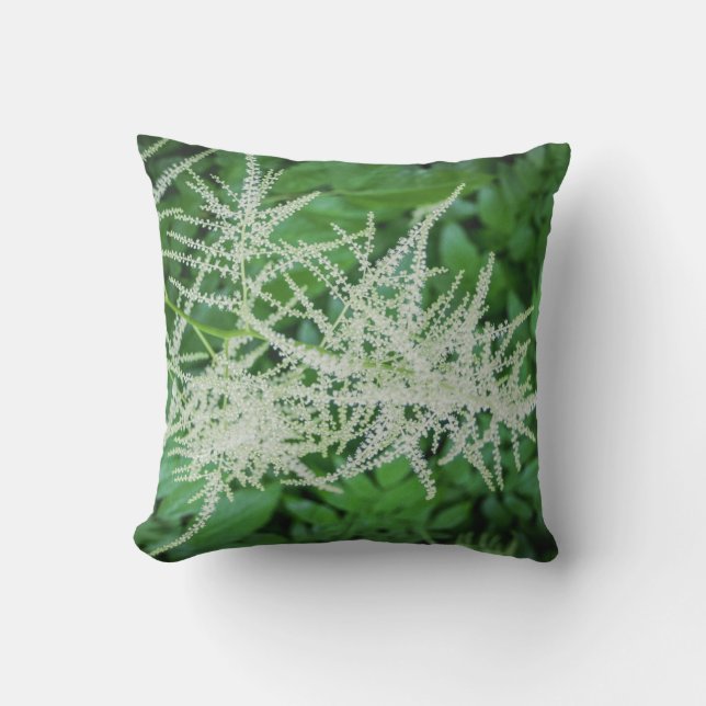 Summer Green and White Plants Cushion (Front)