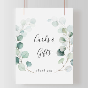Summer Green Eucalyptus Cards and Gifts Sign