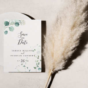 Summer Green Eucalyptus Foliage Save the Date Postcard