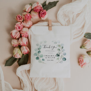 Summer Green Eucalyptus Foliage Thank You Wedding Favour Bags