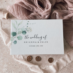 Summer Green Eucalyptus Foliage Wedding Guest Book