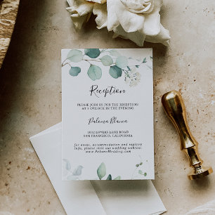 Summer Green Eucalyptus Foliage Wedding Reception Enclosure Card