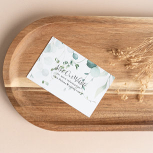 Summer Green Eucalyptus Foliage Wedding Website Enclosure Card