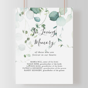 Summer Green Eucalyptus In Loving Memory Sign