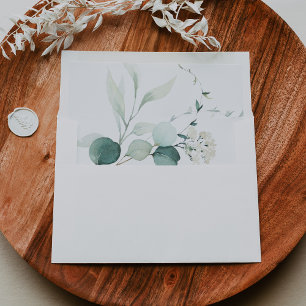 Summer Green Eucalyptus Self-Addressed RSVP Envelope