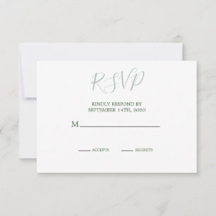 Summer Green Foliage Modern  Elegant Wedding RSVP Card