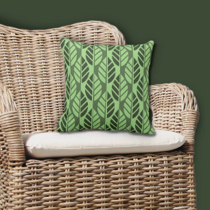 Summer Green Leaves Repeat Pattern Cushion