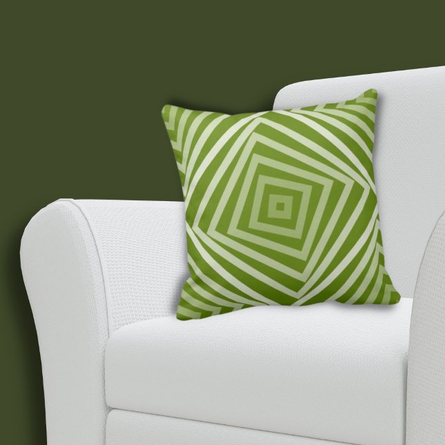 Summer Green Spiral Box Pattern Cushion (Summer Green Spiral Box Pattern Throw Pillow)