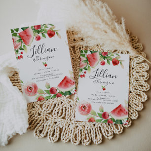 Summer Greenery Fruit Birthday Invitation