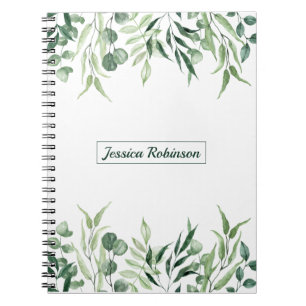 Summer Greenery Personalised Spiral Notebook