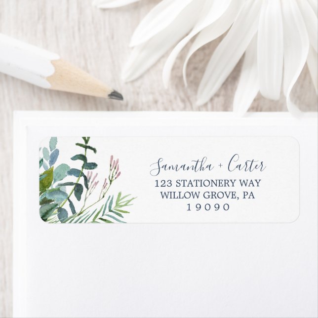 Summer Greenery Return Address Label (Insitu)