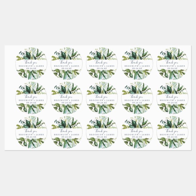 Summer Greenery Thank You Favour (Sheet)