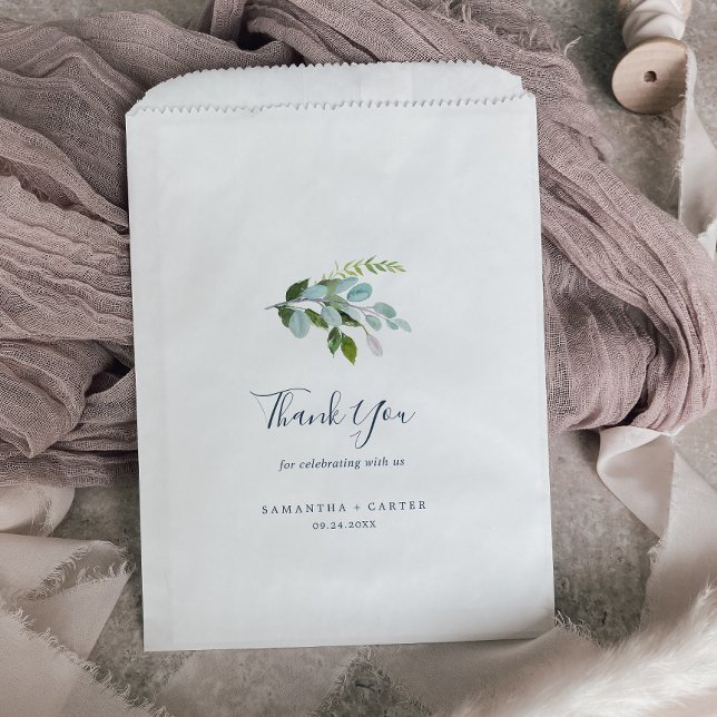 Summer Greenery Thank You Wedding Favour Bags (Creator Uploaded)