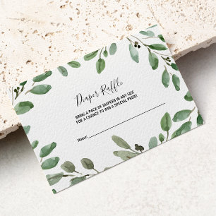 Summer Greenery Tropical Eucalyptus Diaper Raffle Enclosure Card