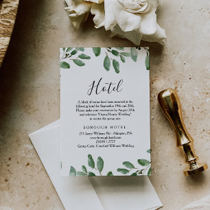Summer Greenery Tropical Eucalyptus Hotel Enclosure Card