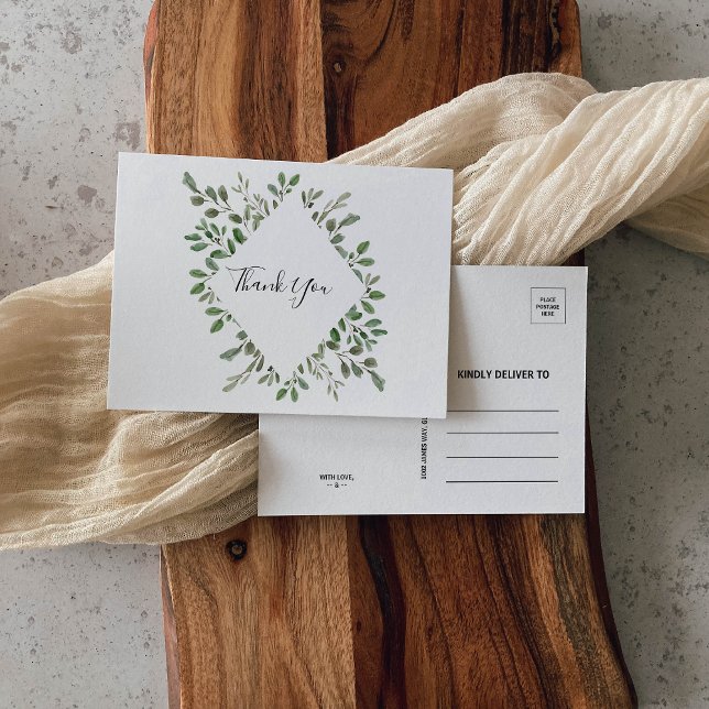 Summer Greenery Tropical Eucalyptus Thank You Postcard (Creator Uploaded)