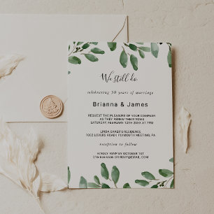Summer Greenery Tropical Eucalyptus Vow Renewal Invitation