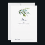 Summer Greenery Wedding Advice Card<br><div class="desc">This summer greenery wedding advice card is perfect for an elegant midsummer wedding and can be used for any event. The botanical design features a lush arrangement of painted watercolor eucalyptus, greenery, and green leaves with subtle sprigs of blush pink blossoms. These advice cards can be used as a guestbook...</div>