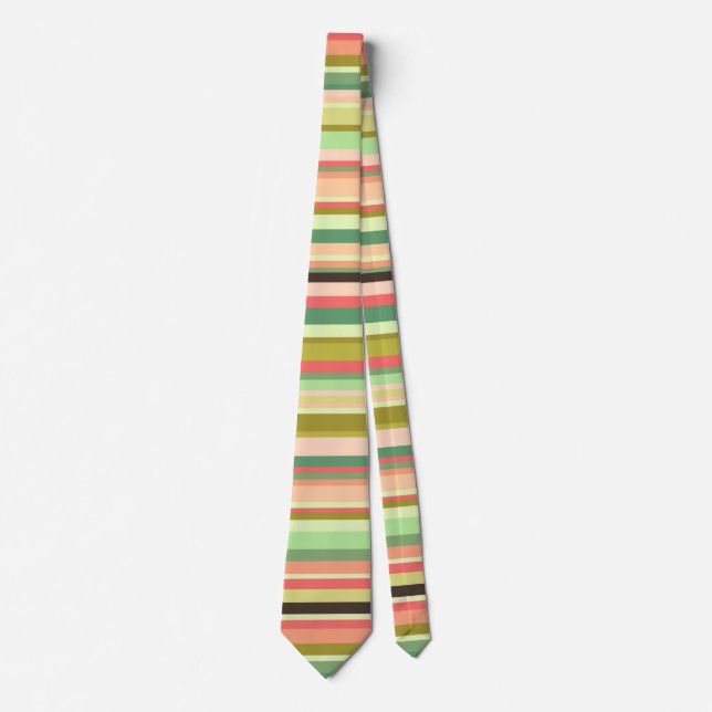 Summer greenish stripes tie (Front)