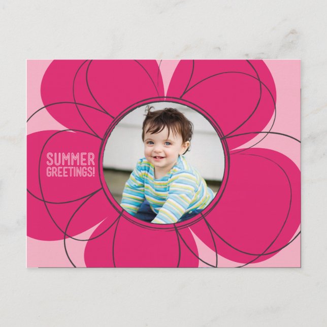 Summer Greetings Bloom Postcard (Front)