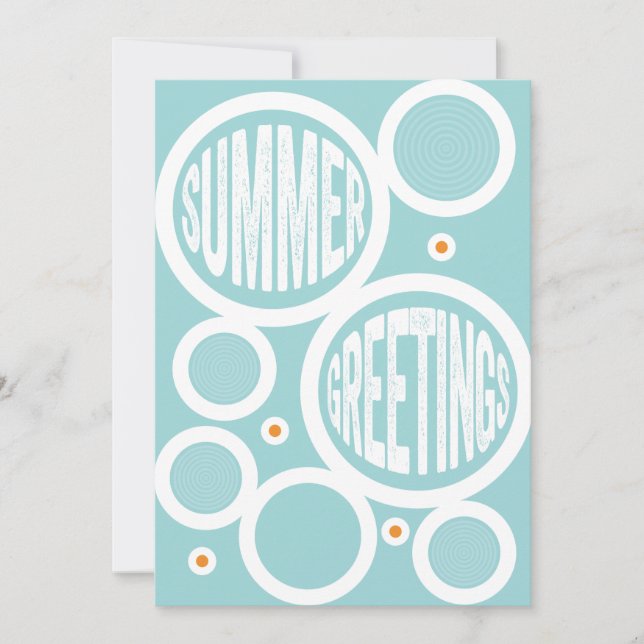 Summer Greetings Circles Flat Card (Front)