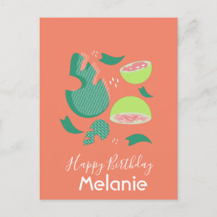Summer Guava and Greenery Tropical Illustration Postcard