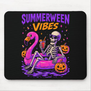 Summer Halloween Skeleton Costume Spooky Mouse Pad