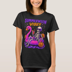 Summer Halloween Skeleton Costume Spooky T-Shirt