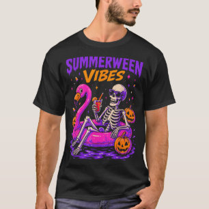 Summer Halloween Skeleton Costume Spooky T-Shirt