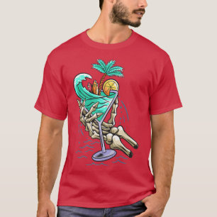 Summer Hand Beach Skeleton Cocktail Summer 2022 Me T-Shirt
