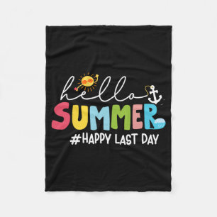 Summer Happy Last Day Teacher Kids School Graduati Fleece Blanket