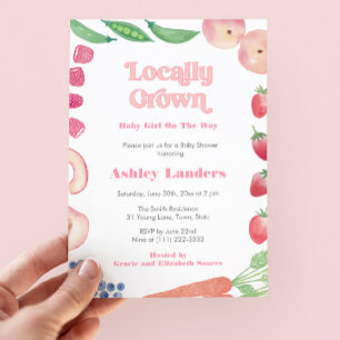 Summer Harvest Farmers Market Girl Baby Shower Invitation