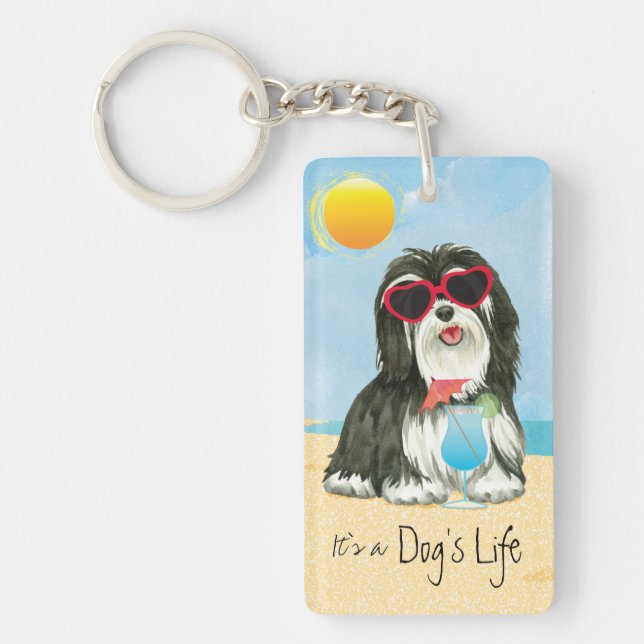 Summer Havanese Key Ring (Front)