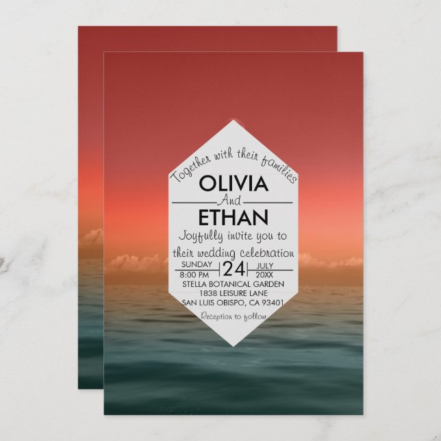 Summer hawaii sea naval Wedding Invitation (Front/Back)