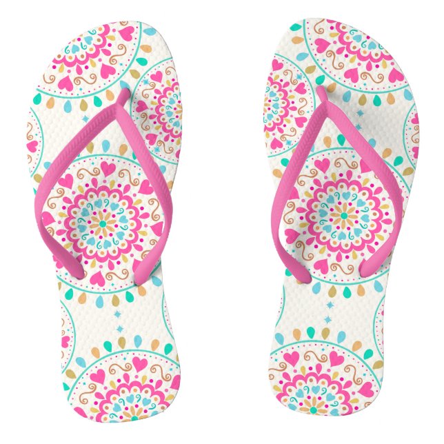 Summer Heart Mandala Jandals (Footbed)
