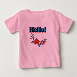 Summer Hello Baby T-Shirt With Flower