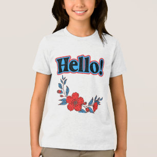 Summer Hello Women's  Flower Tri-Blend Shirt