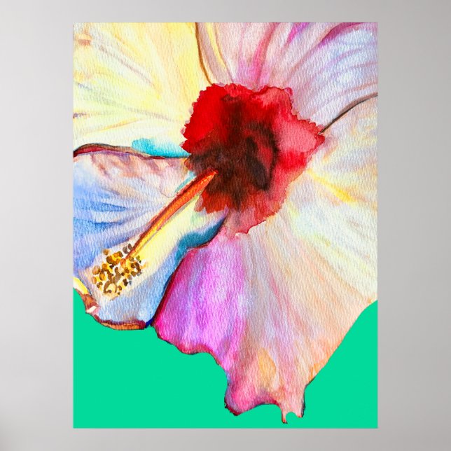 Summer hibiscus floral poster (Front)