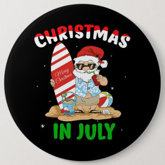 Summer Holiday Beach Vacation Christmas In July Fu 6 Cm Round Badge