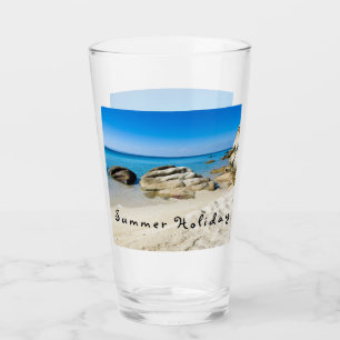 Summer Holiday Beautiful beach photo with text Glass
