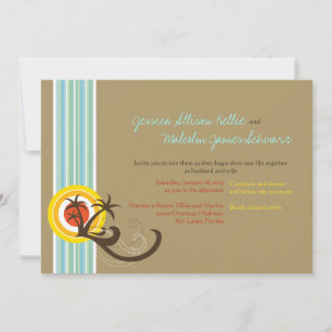 Summer Holiday Palms Tropical Beach Wedding Invite