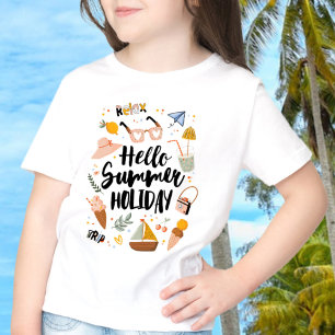 Summer Holiday Quote Colourful Cute Graphic Kids T-Shirt